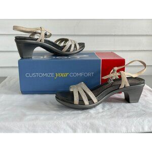 ABEO Grace Silver Glitz B.I.O. System Sandals Leather Built-In Orthotic Size 7